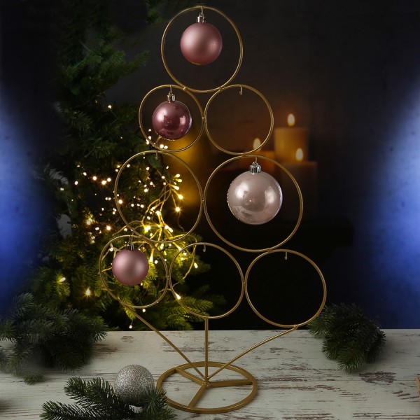 Dekobaum Aufsteller für Christbaumkugeln/Weihnachtsbaumschmuck - Metall - H: 58cm - gold