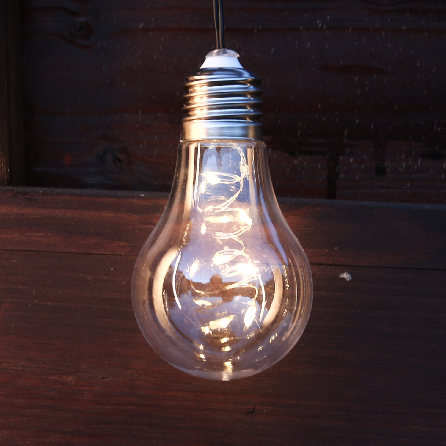LED Solar Lichterkette GLOW - 10 - Drahtlichterkette transparente L: mit warmweiß 4,5m Glühbirnen 