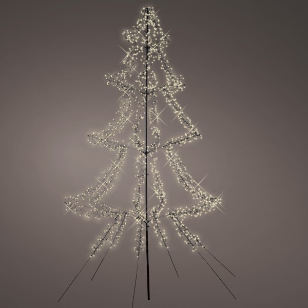 LED Lichterbaum - Weihnachtsbaum - 1800 funkelnde LED - H: 3m - Timer - 8 Funktionen - aufklappbar