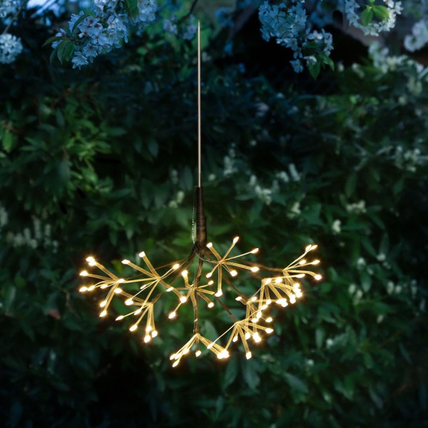 LED Feuerwerk Leuchte - schwarzer Polarstern/Pusteblume - D: 25cm - 80LED - 8Modi - Batterie